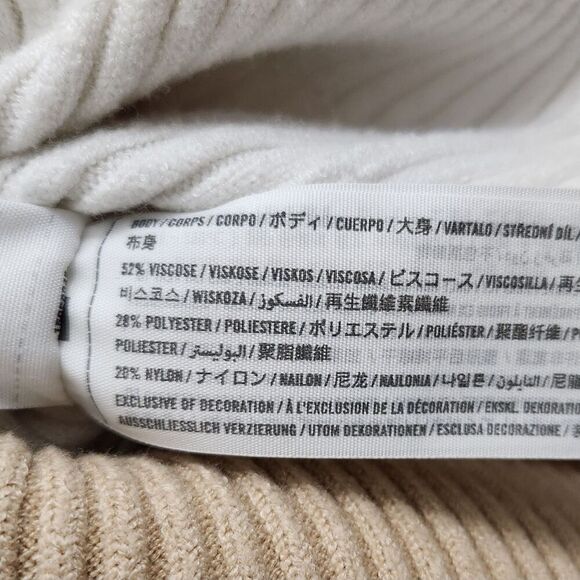 Abercrombie & Fitch Sweater‎ Womens Small Tan Luxeloft Colorblock Pullover Knit - Picture 3 of 6